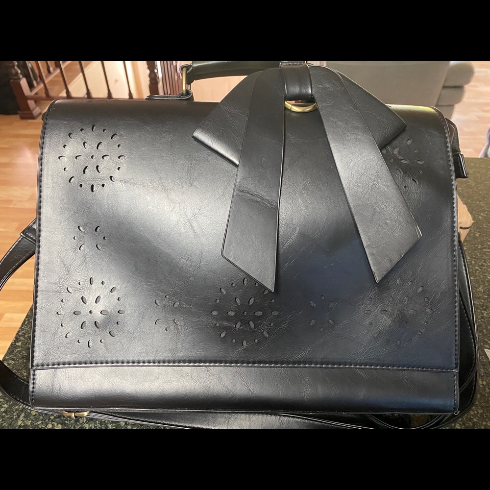 ECOSUSI Women's Briefcase Vegan Leather Laptop with Detachable Bow